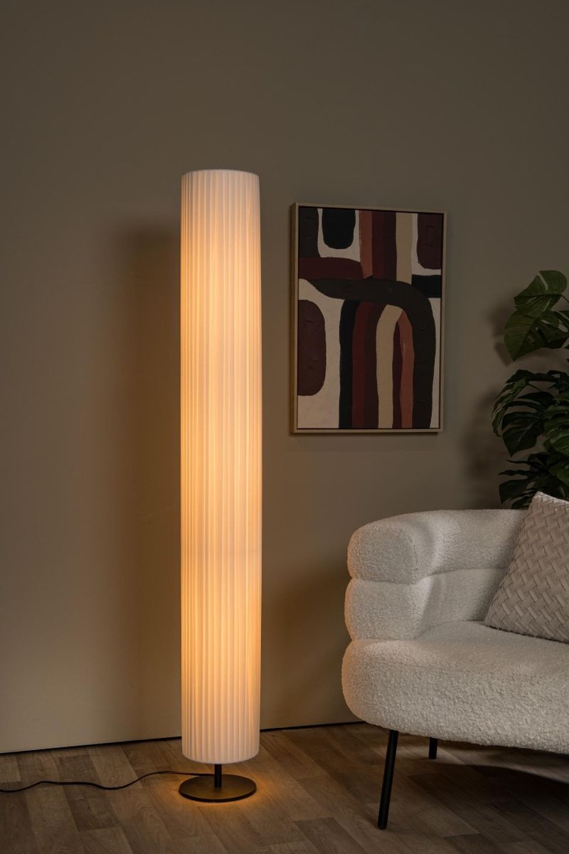 Lucide FOLD - Stojacia lampa - Ø 20 cm - 3xE27 - Biela